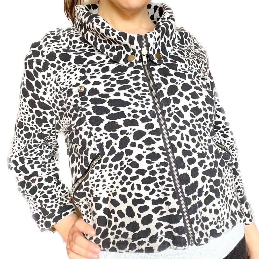 John Paul Richard - Holstein Print Zip Up Jacket Size XL